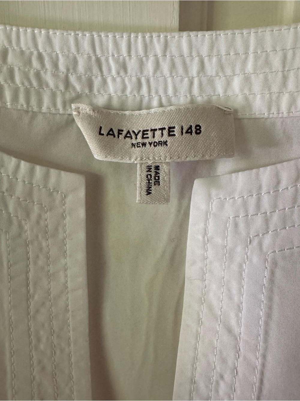 Lafayette 148 New York White Balloon-Sleeve Tunic Top - Picture 2 of 6